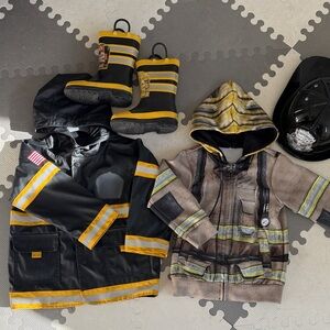 Western Chief firefighter raincoat and rain boots with helmet